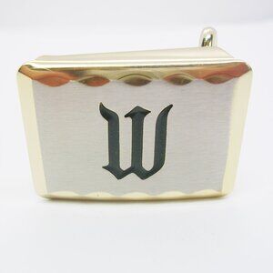 Vintage Belt Buckle Initial Monogram W old English Letter by HICKOK USA
